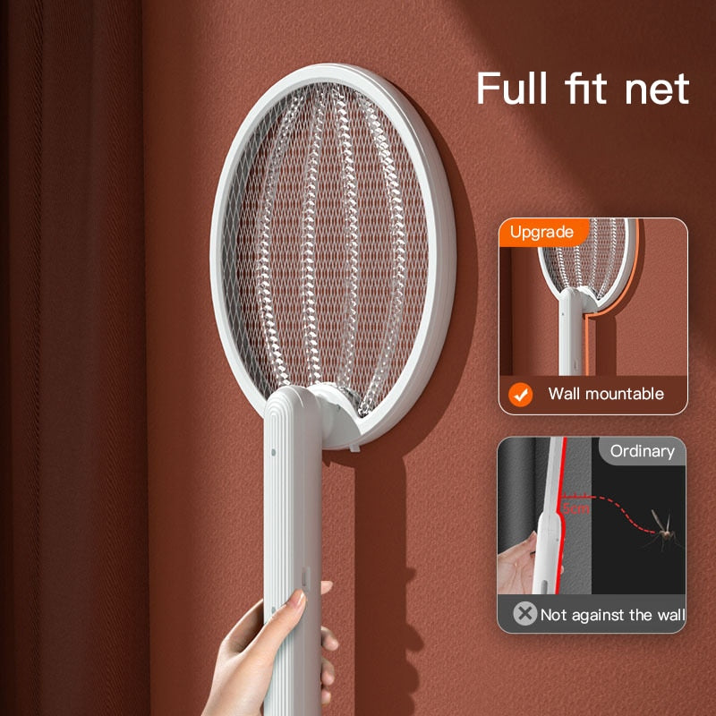 Summer Fly Swatter Bug Zapper Racket 2 In 1 Outdoor &amp; Indoor Mosquito Killer Lamp Rechargeable Intelligent Mosquito Swatter