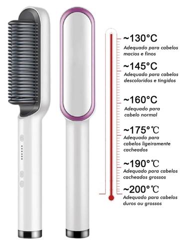 Escova Alisadora 5 em 1 - Alisa, Seca, Hidrata, Modela e Anti-Frizz - Bivolt